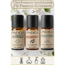 Ondéle 3'lü Doğaya Dönüş Saf Esansiyel Uçucu Yağ Buhurdanlık Mum Difüzör Kokusu: Sedir,ocean,aura