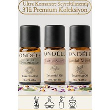 Ondéle 3'lü Meditasyon Zamanı Saf Esansiyel Yağ Buhurdanlık Mum Kokusu: Lotus,sandal Mist,aura
