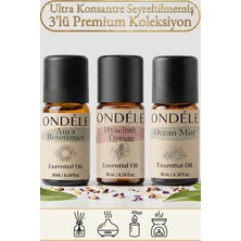 Ondéle 3'lü Canlandırıcı Sabah Saf Esansiyel Uçucu Yağ Buhurdanlık Mum Difüzör Kokusu: Ocean,aura,sümbül