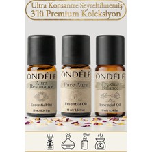 Ondéle 3'lü Zihin Açıcı Saf Esansiyel Uçucu Yağ Buhurdanlık Mum Difüzör Kokusu: Aura,pure Aura,frekans