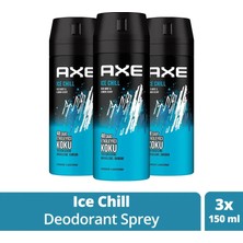 Royaleks Kesgin Market® 3 Adet Axe Ice Chill Erkek Deodorant Sprey 150 ml Teknokesgin