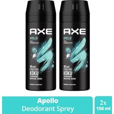 Royaleks Kesgin Market® 2 Adet Axe Erkek Sprey Deodorant Apollo 48 Saat Etkileyici Koku Vücut Spreyi 150 M