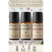 Ondéle 3'lü Pudralı Düşler Saf Esansiyel Uçucu Yağ Buhurdanlık Mum Difüzör Kokusu: Poudre,pure Aura,lotus