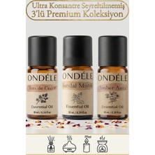 Ondéle 3'lü Ahşap Dokunuş Esansiyel Uçucu Yağ Buhurdanlık Difüzör Kokusu:bois De Cedre ,sandal Mist,amber
