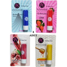 Royaleks Kesgin Market® Rs Ronassi Dudak Koruyucu ve Parlatıcısı Fresh Çilek Vişne ve Ballı 4 Lü Set