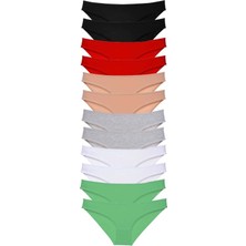 Royaleks Kesgin Market® 12 Adet Süper Eko Set Likralı Kadın Slip Külot Set 2 Teknokesgin