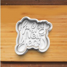 Hobist Happy New Year Mutlu Yıllar Yeni Yıl Kurabiye Kalıbı ve Şeker Hamuru Kalıbı