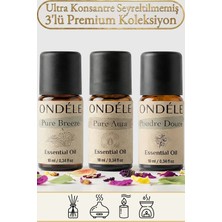 Ondéle 3'lü Pudra Bulutu Saf Esansiyel Yağ Buhurdanlık Mum Kokusu: Poudre,pure Aura,pure Breeze