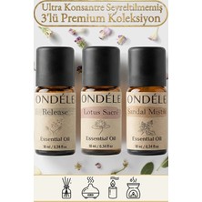 Ondéle 3'lü Zen Odak Saf Esansiyel Uçucu Yağ Buhurdanlık Mum Difüzör Kokusu: Sandal Mist,lotus,anti Stress