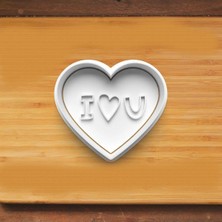 Hobist I Love You Kalp Şeklinde Kurabiye Kalıbı ve Şeker Hamuru Kalıbı
