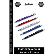 Carlburn Özel Üretim Promosyon Logolu Baskılı Kaliteli Ofis Okul Yazım Plastik Tükenmez Kalem Kırmızı