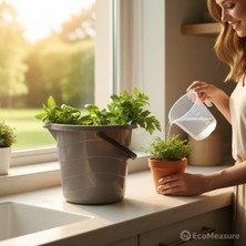 PremiumPort 2'li Toprak Renkli 14L Su Kovası ve Maşrapa Seti