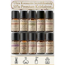 Ondéle 10'lu Ultimate Floral Saf Esansiyel Yağ Mum Buhurdanlık Difüzör Ortam Kokusu Seti