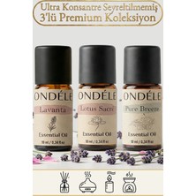 Ondéle 3'lü Spa Deneyimi Saf Esansiyel Uçucu Yağ Buhurdanlık Mum Difüzör Kokusu: Lavanta,lotus,pure Breeze