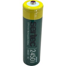 Sertec 18650 3.7V 2450 Mah 1c Li-Ion Şarjlı Pil Başlı