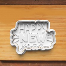 Hobist Happy New Year Yeni Yıl Kurabiye Kalıbı ve Şeker Hamuru Kalıbı