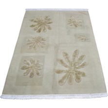 Zehra Abla Halı Vintage El Dokuma Modern Benzersiz Pastel Çiçekli Yün Kilim 7262