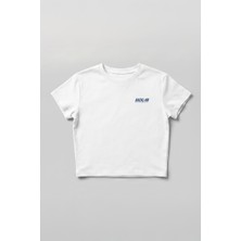 Backlain Mod Style Kadın Crop Tişört Dreaming Of Quiet Days Baskılı %100 Pamuk Yazlık