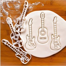 Hobist Üç Farklı Gitar Kurabiye Kalıbı ve Şeker Hamuru Kalıbı