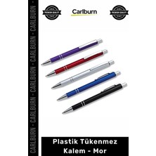 Carlburn Özel Üretim Logolu Promosyon Kurumsal Baskılı Ofis Malzemesi Ekonomik Plastik Tükenmez Kalem Mor