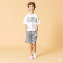 Erkek Çocuk Pamuklu 2'li Takım Bisiklet Yaka Tshirt - Şort