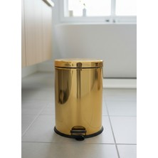 PremiumPort 12 Litre Gold Çöp Kovası, Çok Amaçlı Mutfak ve Banyo Temizlik Kova