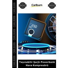 Carlburn #kompresör 4000MAH Batarya Akıllı Dijital Gösterge Taşınabilir Şarjlı Powerbank Hava Kompresörü