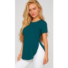 Emh Store Kadın Yırtmaç Detaylı Viskon Kumaş Bluz