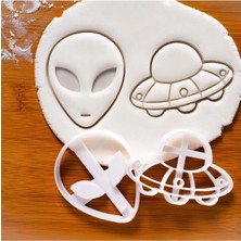 Hobist Uzaylı ve Ufo Kurabiye Kalıbı ve Şeker Hamuru Kalıbı Seti