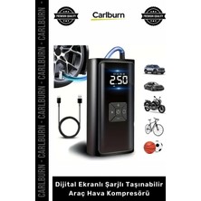Carlburn Özel Üretim Dual Mod 150 Psı LED Powerbank Dijital Ekranlı Şarjlı Taşınabilir Araç Hava Kompresörü