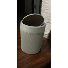 PremiumPort Bej Renkli Klik Kapaklı Banyo ve Mutfak Çöp Kovası