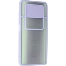 Najmaddin Newface Xiaomi Pocophone X3 Kılıf Palm Buzlu Kamera Sürgülü Silikon - Lila Najmaddin