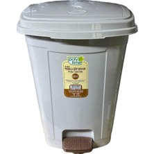 PremiumPort Krem Renkli Pedallı Çöp Kutusu, 22 Litre, Çıkarılabilir Iç Kova