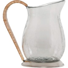 Yargıcı Rattan Saplı Cam Silindir Sürahi(22x15x22 Cm)
