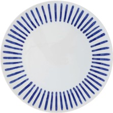 Yargıcı Çizgi Desenli Porselen Pasta Tabağı(21 Cm)