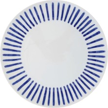 Yargıcı Çizgi Desenli Porselen Yemek Tabağı(27 Cm)