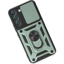 Najmaddin Newface Samsung Galaxy S24 Kılıf Pars Lens Yüzüklü Silikon - Yeşil Najmaddin Markaon