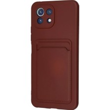 Najmaddin Newface Xiaomi Mi 11 Kılıf Kelvin Kartvizitli Silikon - Bordo Najmaddin Markaon