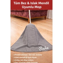 PremiumPort Pratik Sıkmalı Mop Dikdörtgen Başlık ve Islak Mendil Uyumlu Temizlik Aparatı