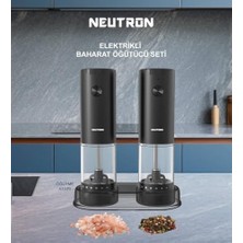 Mabeyn Neutron NTL-PG-33D Pilli Tuz ve Baharat Öğütücü Değirmen Ikili Set