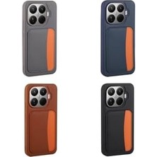 Mabeyn - 15T Pro ile Uyumlu Mi Kılıf Kamera Korumalı Kartlıklı Cüzdanlı Renkli Tuşlu Deri Tasarımlı Silikon - Kahverengi