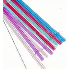 Mabeyn Yenigeldi Simli Halkalı Tritan Pipet Seti, 4'lü Şeffaf Simli Pipetler, Temizleme Fırçası Dahil, 40OZ Stanley Uyumlu, Bpa Içermeyen, Kesilebilir