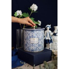Mabeyn Evle-Azulejos Desenli Erzak Saklama Kabı - Metal Saklama Kabı 17,5 cm x 18 cm (Azulejos Bonjour)