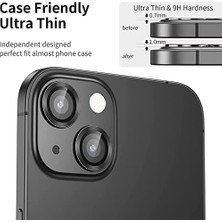 Mabeyn Iphone Alüminyum Alaşım Çerçeveli Tempered Glass Kamera Lens Koruyucu (Iphone 13,)
