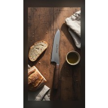 Mabeyn Ergonomik Tasarımlı Özel Üretim Ağaç Saplı 33 cm Tırtıklı Ekmek Bıçağı