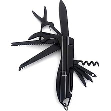 Mabeyn 11 Fonksiyonlu Kamp Cep Çakısı Multitool Siyah