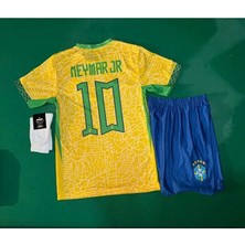 Brezilya 2023/24 Yeni Sezon Neymar Jr Çocuk Forması Şort Çorap 3'lü Set