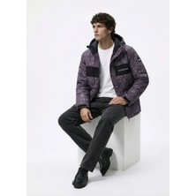 Quiksilver GQYTJ03000-MISSION Prınted Block Jk Mor Normal Desenli Erkek Kayak Montu