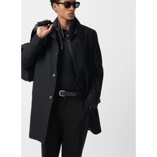 İkks Ikks Siyah Erkek Regular Fit Trençkot MZ44153
