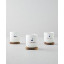 English Home Mariner Sun Stoneware 6 Parça 3 Kişilik Fincan 150 ml Mavi-Kırmızı